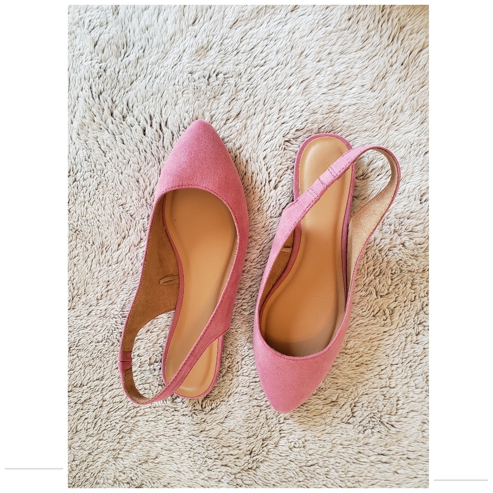 Old Navy Velvet Pink Back Strap Flats